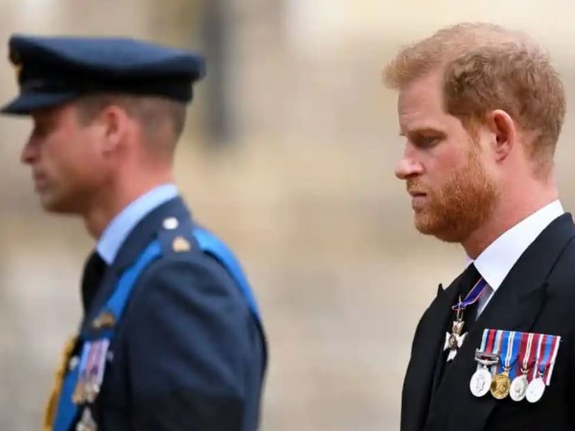 Princes Harry and William in London in September, following the death of their grandmother Queen Elizabeth II. 
