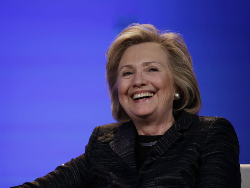 Hillary Rodham Clinton smiles during a keynote address at the Watermark Silicon Valley Conference for Women, Tuesday, Feb. 24, 2015, in Santa Clara, California. Photo: AP