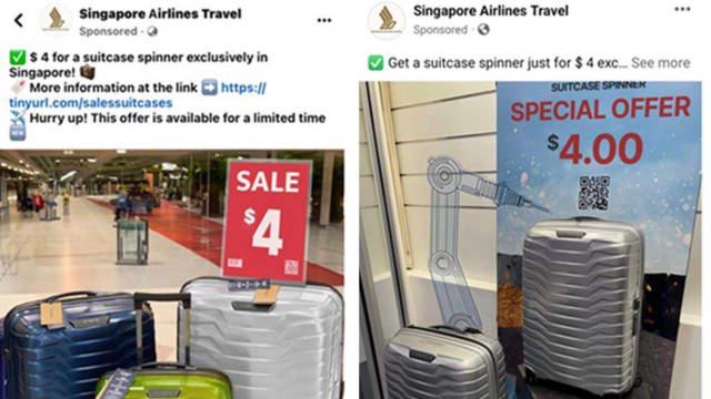骗徒通过Facebook登广告 以超低价卖名牌行李箱