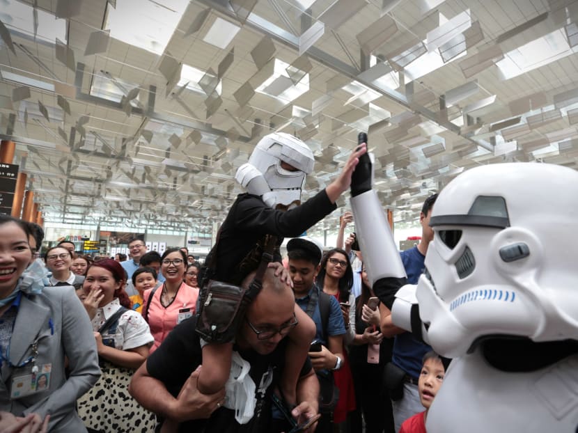 Star Wars plane, starfighters land at Changi Airport
