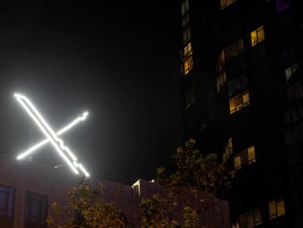 X's logo is seen on the top of the headquarters of the messaging platform X, formerly known as Twitter, in downtown San Francisco, California, US, July 30, 2023.