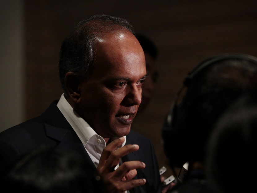 Minister K Shanmugam speaking to reporters at the "Keep it Real: Truth and Trust in the Media” event on June 19, 2017. Photo: Jason Quah/TODAY