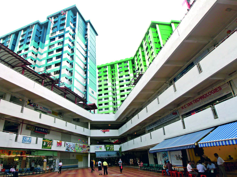 Coloured HDB flats at Rochor Centre. Today file photo