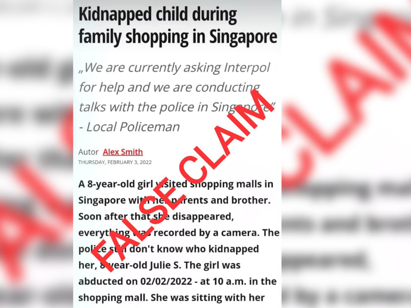 Accompanying the police statement was an image of an online post, which stated that the girl was with her parents and brother when she disappeared, and that “everything was recorded by a camera”.
