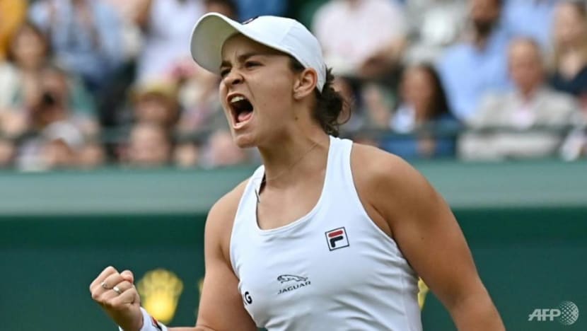 Tennis: Barty wins Aussie battle to reach Wimbledon semis Tennis: Barty wins Aussie battle to reach Wimbledon semis