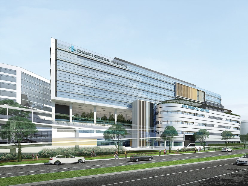 Artist impression of CGH Medical Centre at Simei Street. The CGH Medical Centre will feature 136 consultation rooms for specialist outpatient care and minor surgery rooms that would take the load off operating theatres in the main hospital building. ARTIST’S IMPRESSION: CHANGI GENERAL HOSPITAL