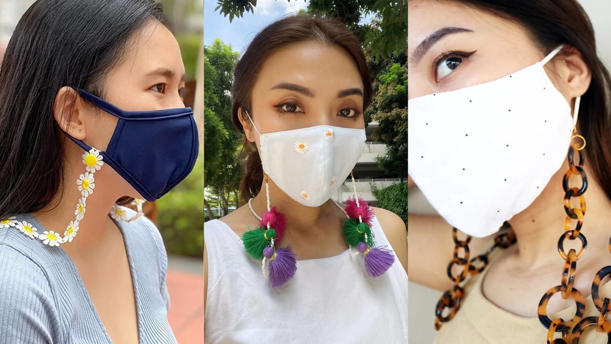 Rainbow Acrylic Mask Chain  Chain, Fashion, Face mask brands