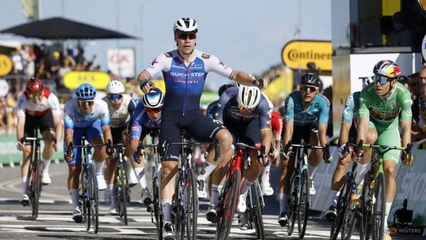 Jakobsen wins Tour de France stage two as Van Aert takes yellow