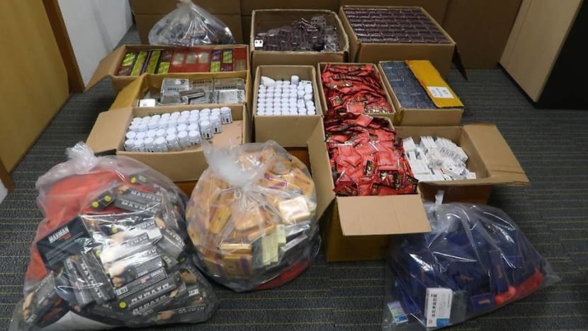 Illegal sexual enhancement medicines worth more than S$90,000 seized in Sims Drive raid Illegal sexual enhancement medicines worth more than S$90,000 seized in Sims Drive raid