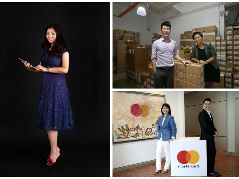 Singapore's international trading sector comprises a diversity of roles. From left (clockwise): FoodXervices Inc's Xuan Ng, Raduga's Cheong Jin Hao and April Lim, MasterCard's Winnie Wong and Gerald Sun. Photos: FoodXervices Inc, Ooi Boon Keong and Jason Quah/TODAY