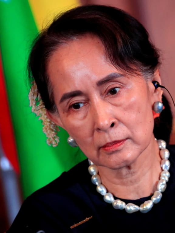 Myanmar's ousted leader Aung San Suu Kyi, who has been in detention since the military seized power in February 2021