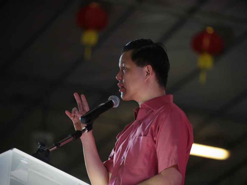 Minister Chan Chun Sing speaks at the Tanjong Pagar GRC and Radin Mas SMC lunar new year dinner. Photo: Jason Quah/TODAY