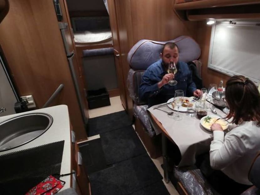 Meals on wheels: Camper van dining beats lockdown rules in Belgium Meals on wheels: Camper van dining beats lockdown rules in Belgium
