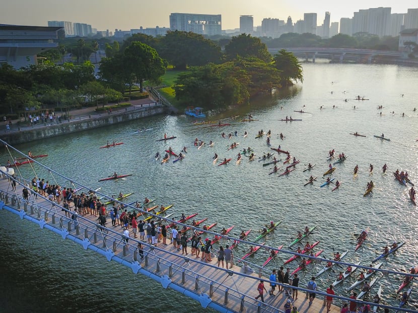 More than 800 paddlers took part in this year's Singapore Canoe Marathon on Sunday. Photo courtesy of Singapore Canoe Federation
