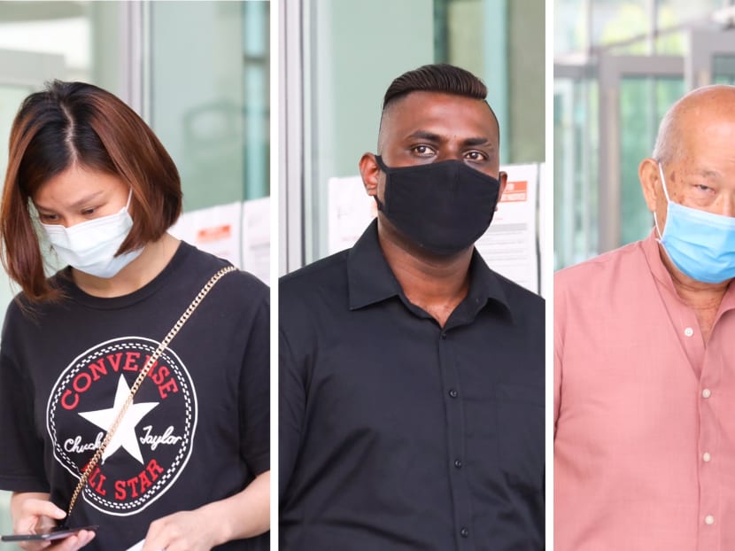 From left: Cheng Fengzhao, 37, Kumaran Roy Rajendran, 29, and Tan Han Yong, 76, were charged with circuit-breaker-related offences.
