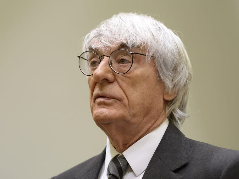 Formula One boss Bernie Ecclestone waits prior to the fourth day of his trial at the courthouse in Munich, southern Germany, Tuesday, May 13, 2014. Photo: AP