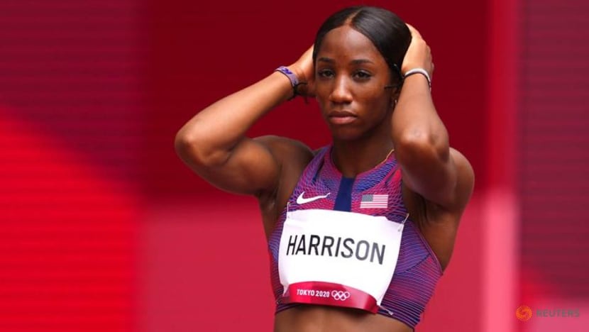 Olympics-Athletics-World record holder Harrison on course for gold dash Olympics-Athletics-World record holder Harrison on course for gold dash