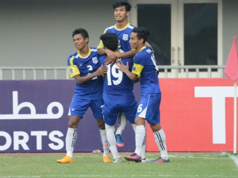 Aung Thu’s goal in first half stoppage time secured all three points for Myanmar’s Yadanarbon in a 1-0 win in their Group H opener against Singaporean visitors Home United at Mandalar Thiri Stadium on Wednesday (Feb 22). Photo: Lagardère Sports