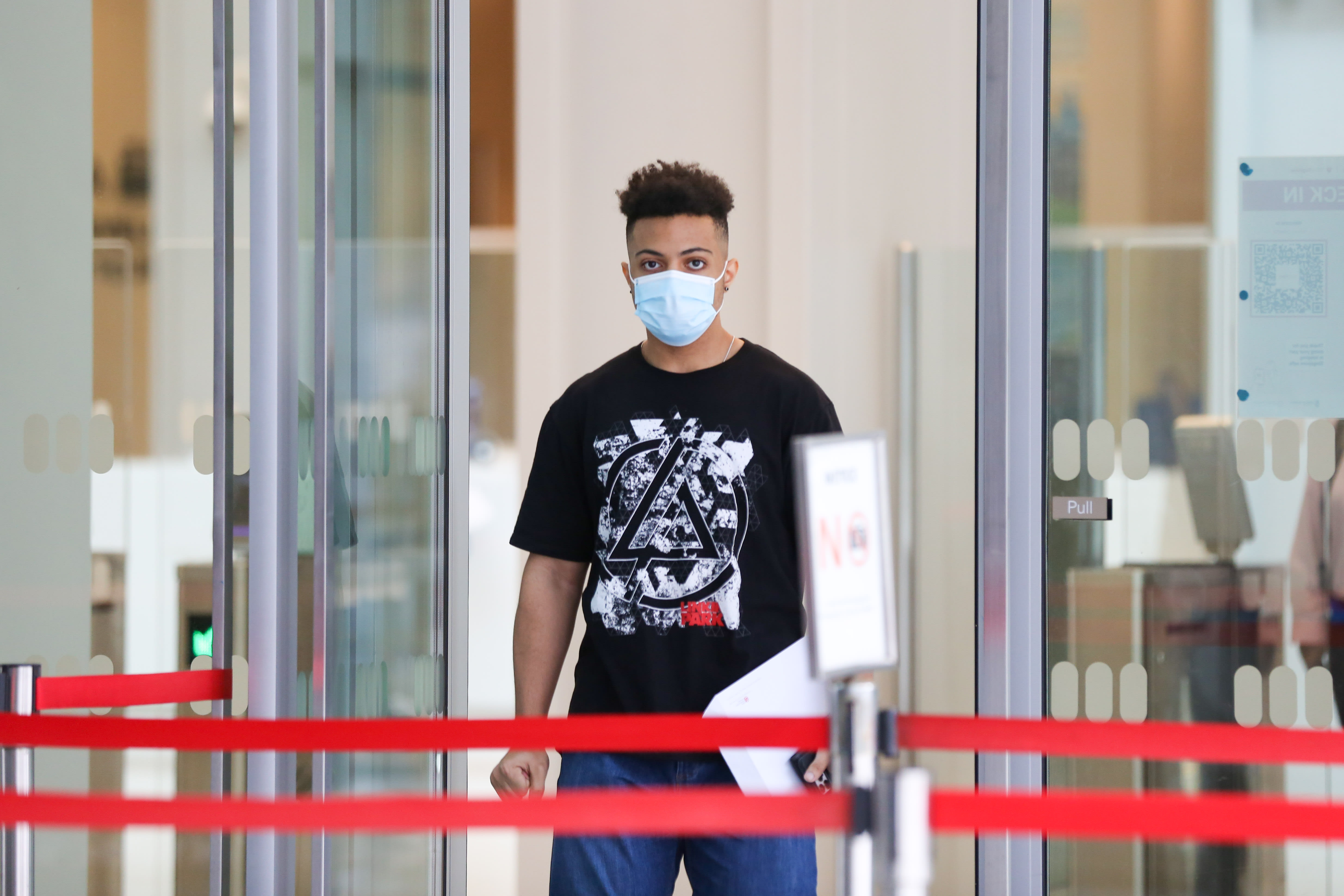 Adam Abdullah (pictured) pleaded guilty to one count of breaching the Covid-19 (Temporary Measures) Act by failing to keep at least a 1m distance from others in a public place. Adam Abdullah (pictured) pleaded guilty to one count of breaching the Covid-19 (Temporary Measures) Act by failing to keep at least a 1m distance from others in a public place.