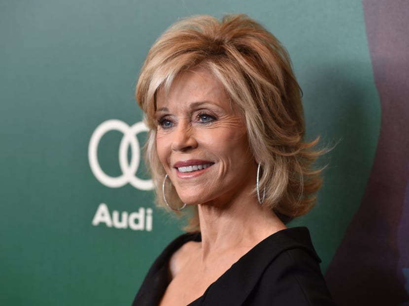 Jane Fonda arrives at the 2014 Variety Power Of Women event at the Beverly Wilshire Four Seasons Hotel in Beverly Hills, California. Photo: AP