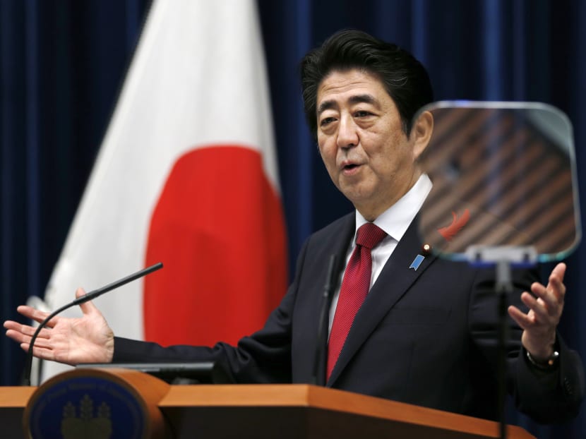 Japan's Prime Minister Shinzo Abe speaks regarding the the agreement on the Trans-Pacific Partnership at Abe's official residence in Tokyo,  Tuesday, Oct. 6, 2015. Photo: AP