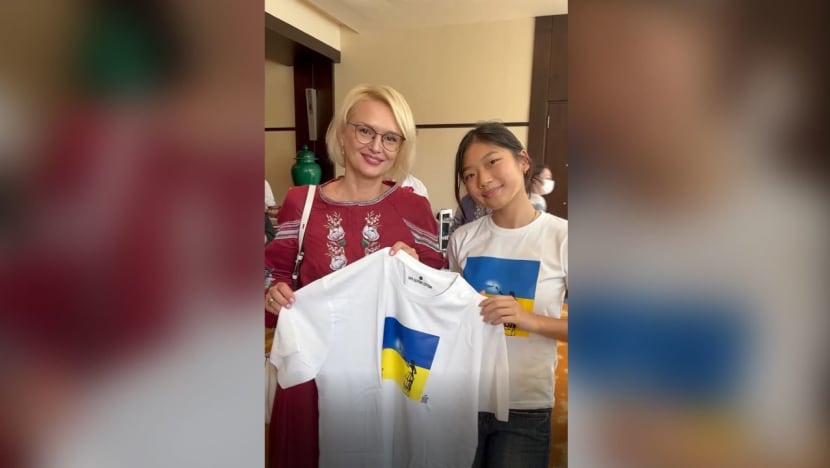 Singaporean girl who designed T-shirt to help Ukraine 'shocked' when President Zelenskyy wore it Singaporean girl who designed T-shirt to help Ukraine 'shocked' when President Zelenskyy wore it