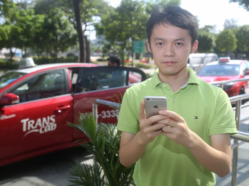 Dr Andy Zheng, Managing Director of Aspiring Citizens Cleantech (ACC). ACC developed an app called PAIR Taxi, that aims to make taxis more accessible during peak hours via the concept of taxi-sharing. Photo: Ooi Boon Keong/TODAY