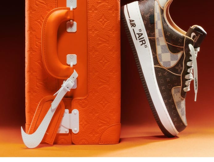 The Louis Vuitton Nike Air Force 1s have sold for a total of US