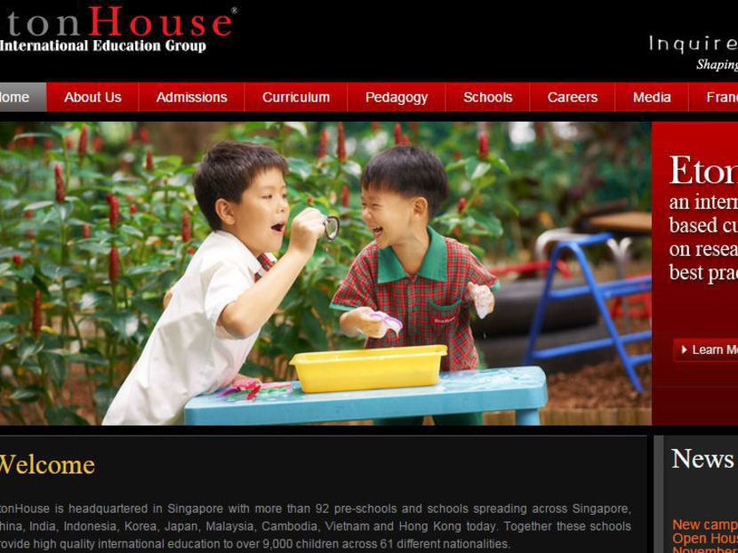 Screengrab from EtonHouse's website.