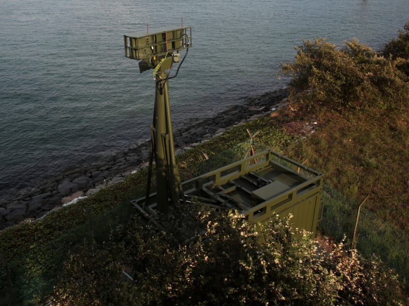 An unmanned watch tower at Jurong Island. Unmanned watch towers will enhance the SAF's protection of installation operations. Photo: Jason Quah/TODAY