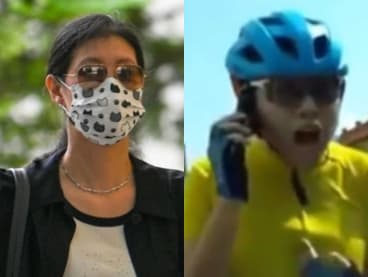 Composite images show driver Elaine Michele Ow (left) and cyclist Nicolette Tan Shi'en.