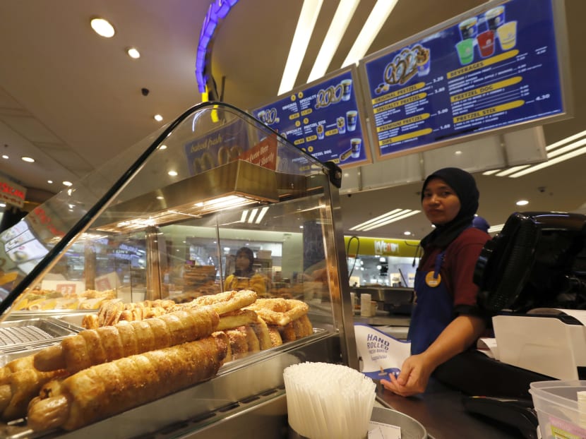 Pretzel Dogs on display at an outlet of Auntie Anne's in Kuala Lumpur, Malaysia. Photo: AP