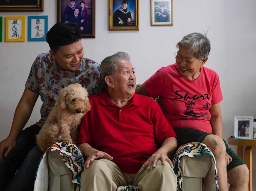 Mr Peter Lim Sun Hoe, his wife Madam Tan Quee Eng and son Mr Daniel Lim are looking forward to Mr Lim's role as an ambassador to help remove some of the stigma associated with dementia.