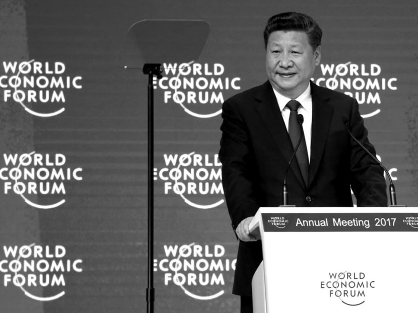 Chinese President Xi Jinping at the World Economic Forum in Davos, Switzerland, last Tuesday. Mr Xi’s call for an ‘open global economy’ stands in stark contrast to United States President Donald Trump’s inward-looking inauguration address on Friday. Photo: Reuters