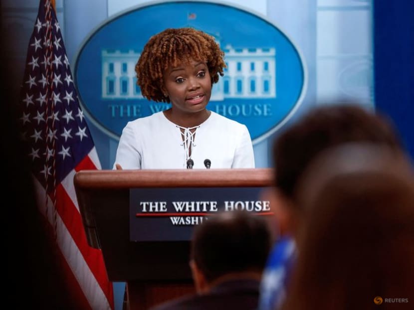 Press Secretary Karine Jean-Pierre holds the daily press briefing at the White House in Washington, U.S., September 8, 2022. REUTERS/Evelyn Hockstein