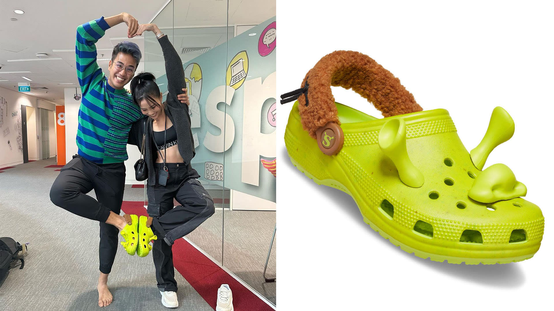 How To Build Your Own Dupe Of The Sold Out Shrek Crocs Seen On Sonia Chew Joakim Gomez 8days