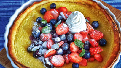 Dutch Baby with Berries and Blueberry Sauce