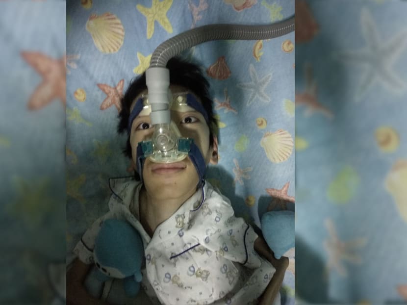 Every night, the author has to wear a positive airway pressure mask connected to a machine that pumps air into his lungs to help him breathe in his sleep. Every night, the author has to wear a positive airway pressure mask connected to a machine that pumps air into his lungs to help him breathe in his sleep.