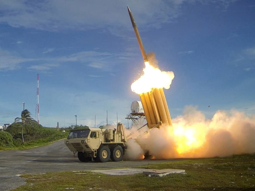 A Terminal High-Altitude Area Defense System, or Thaad, undergoes a test. Photo: Ralph Scott/United States Department of Defense via The New York Times
