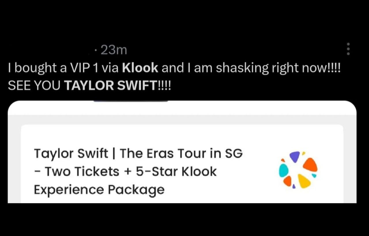 Taylor Swift Singapore Access Code Image to u
