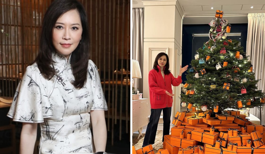 Ex-TVB Host Priscilla Ku Shows Off Christmas Tree Surrounded By Hermès' Signature Orange Boxes