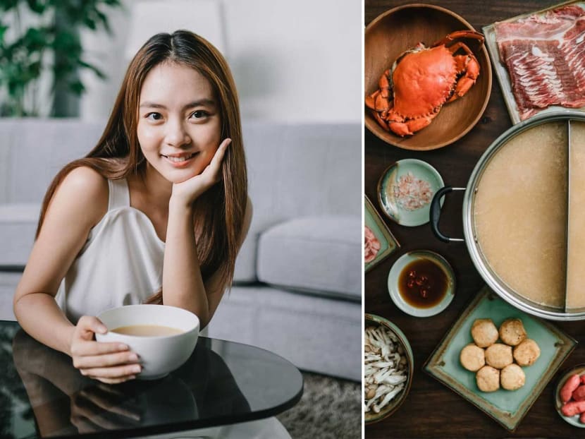 She says it's more gao than the kind from collagen hotpot restaurants. She says it's more gao than the kind from collagen hotpot restaurants.