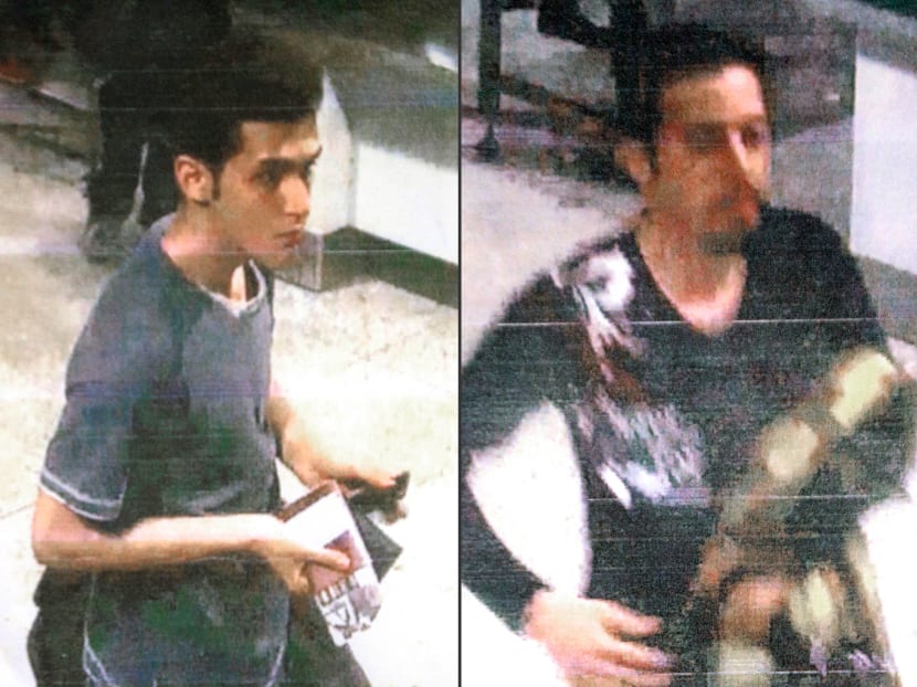 This combination of images released by Interpol and displayed by Malaysian police during a news conference in Sepang, Malaysia, on March 11, 2014, shows an Iranians identified by Interpol as Pouria Nour Mohammad Mehrdad (left) and Delavar Seyedmohammaderza, who boarded the now missing Malaysia Airlines flight MH370 with stolen passports. Photo: AP/Interpol