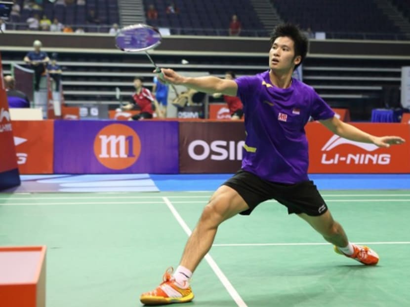 Men's singles player Derek Wong in action. Photo: Singapore Badminton Association
