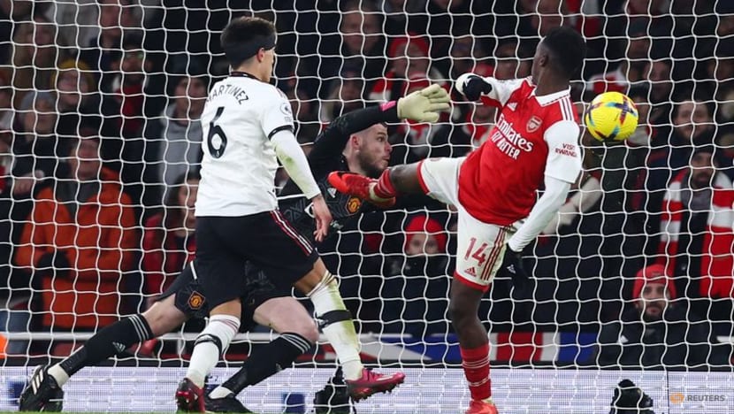Nketiah strikes late as leaders Arsenal edge Man Utd in thriller  