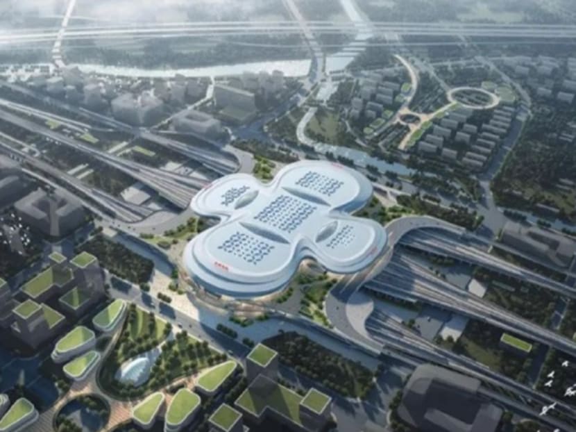 Nanjing's upcoming North railway station has sparked controversy online in China due to its resemblance to a sanitary pad.