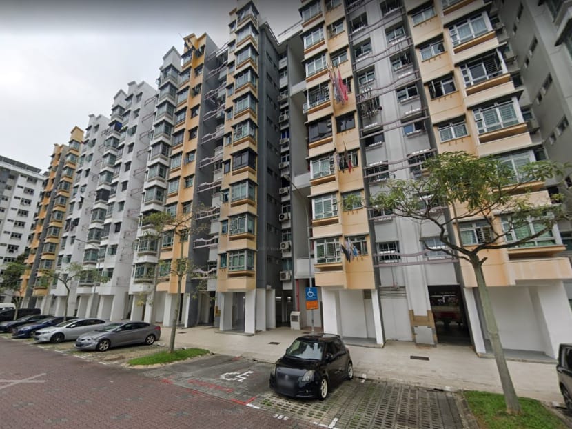 Muhammad Izz Zainudyn failed to see Oh Lai Imm and crashed into her as she was walking towards the lift at Block 644 Ang Mo Kio Avenue 4 (pictured).