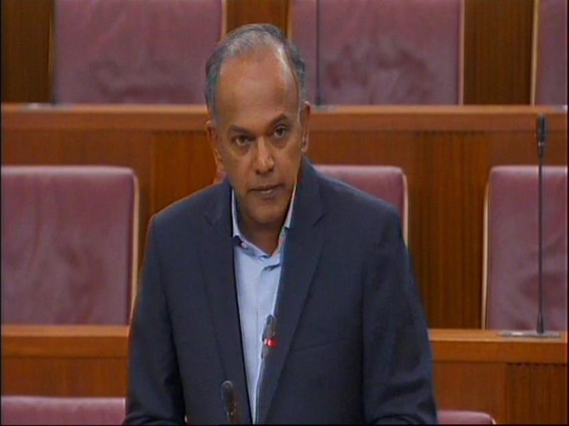 Minister K Shanmugam in Parliament on March 1, 2016.