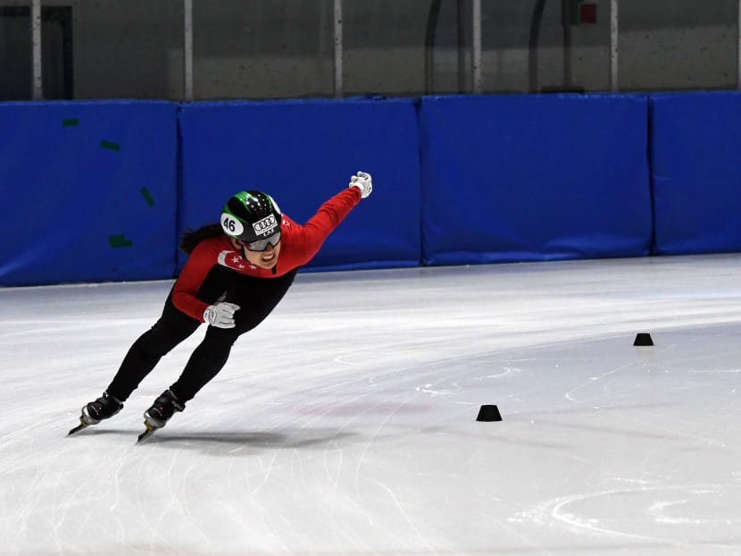 National short track speed skater Cheyenne Goh at a training session in Goyang, South Korea, ahead of her debut at the Winter Olympic Games in PyeongChang. Photo: SNOC
