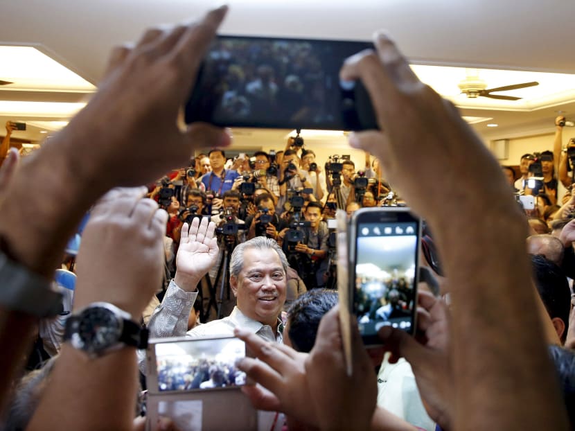 Mr Muhyiddin speaking to the media today (July 29). He had said he would not be part of efforts to destabilise UMNO. Photo: Reuters